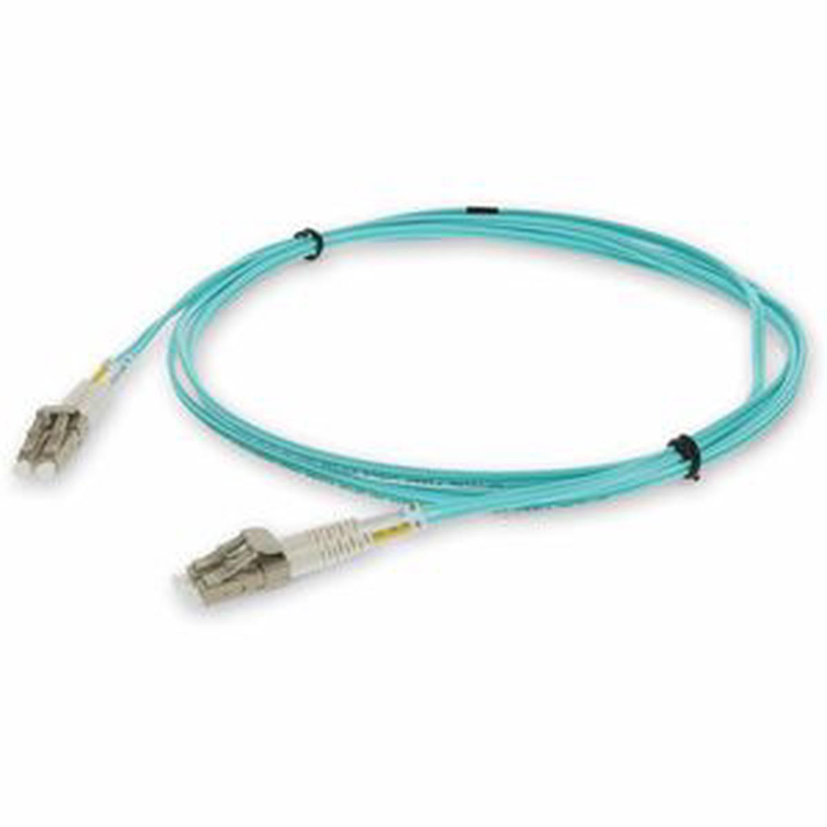 AddOn 0.7m LC to LC Aqua OM4 Duplex OFNR (Riser-Rated) Fiber Patch Cable