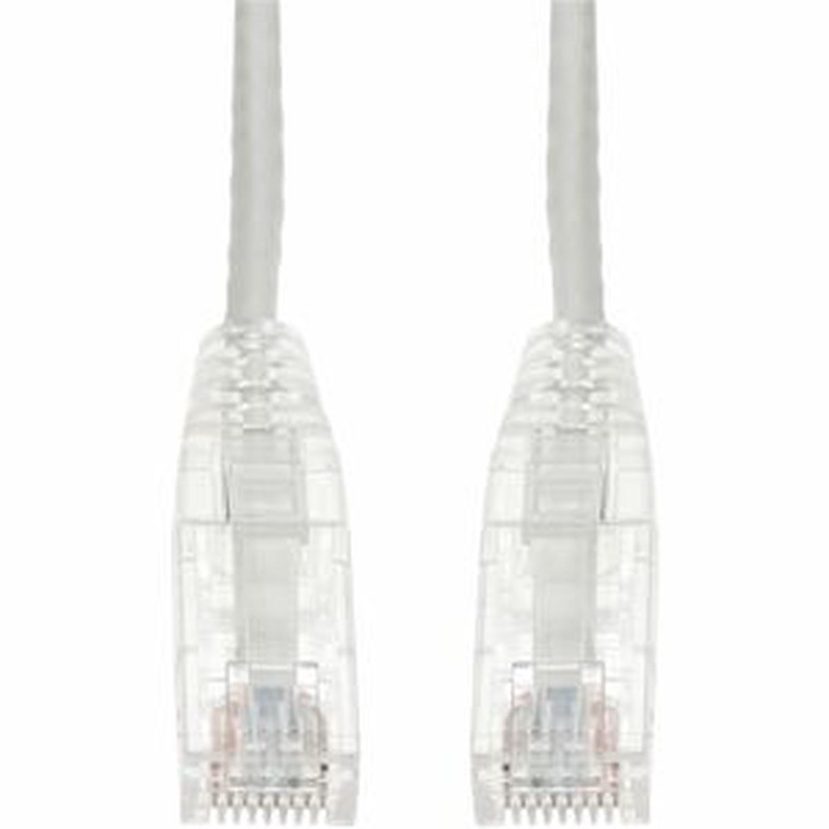 AddOn 10ft White CAT 6A Slim PVC Ethernet Cable Snagless Clear-Claw RJ-45 M/M