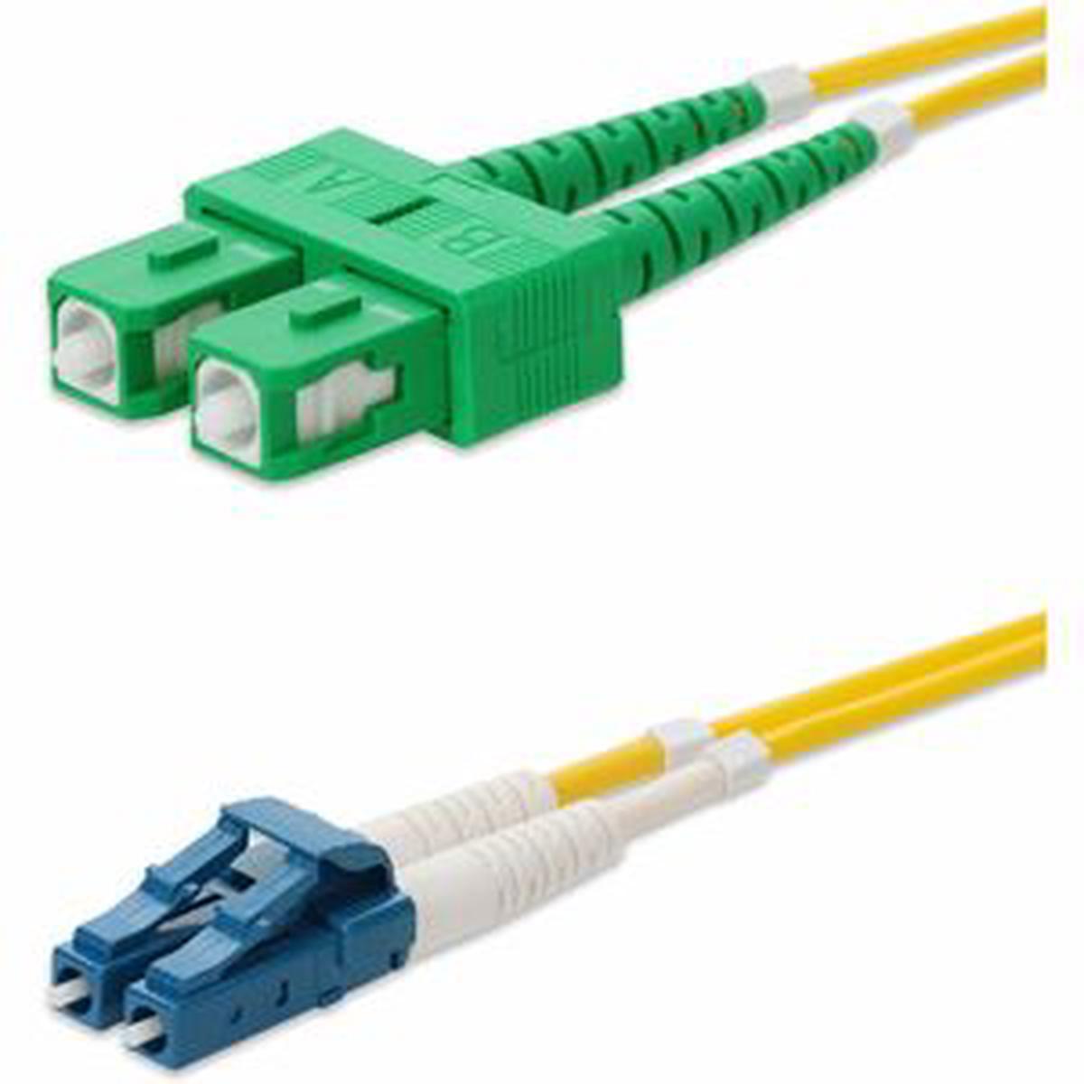 AddOn 11m ASC to LC Yellow OS2 Duplex OFNR (Riser-Rated) SMF Fiber Patch Cable