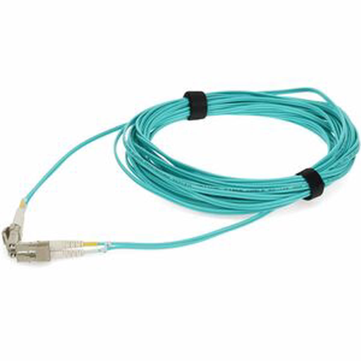 AddOn 1m LC to LC Aqua OM4 Duplex OFNP (Plenum-Rated) TAA Fiber Patch Cable